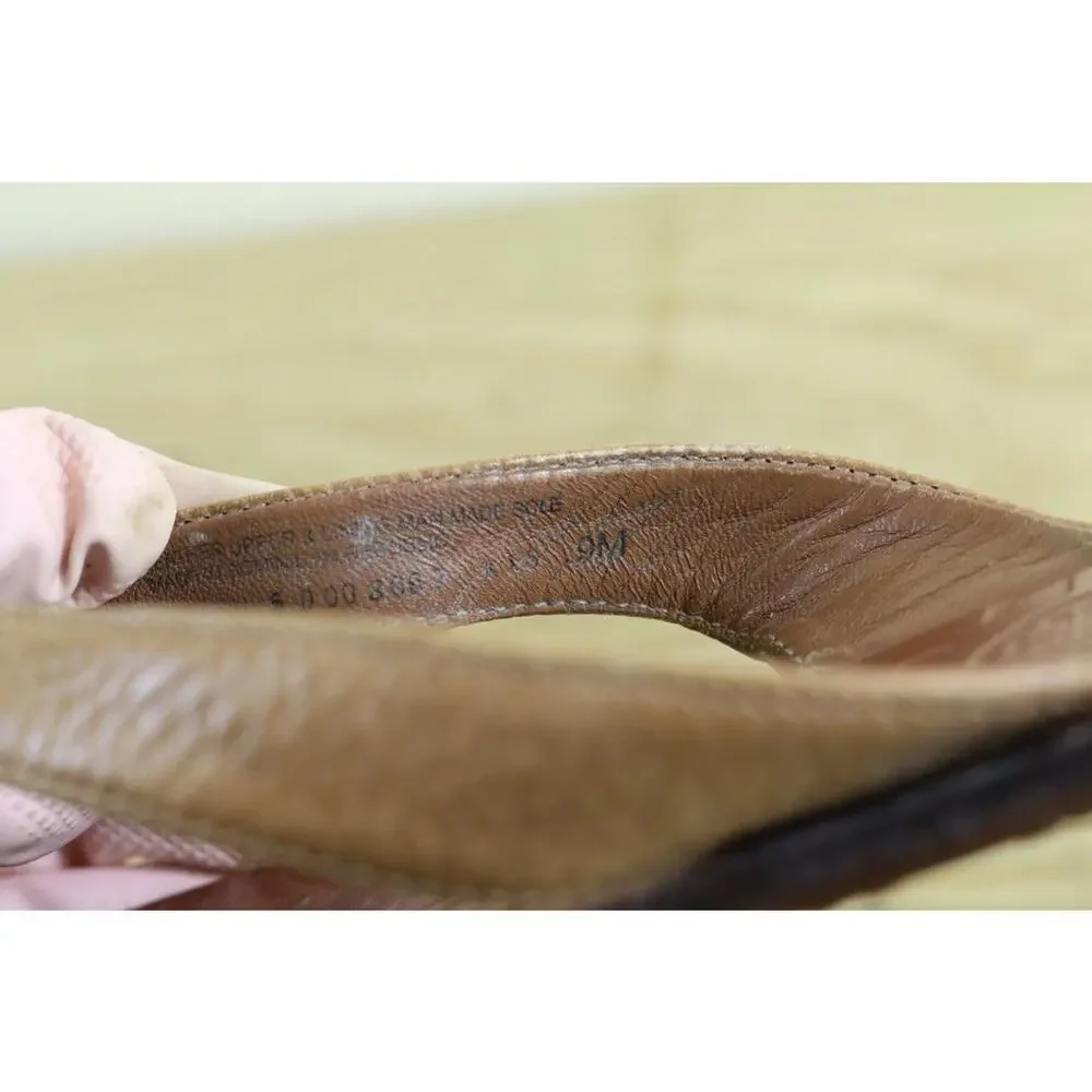 Tory Burch Flip Flops 9M Brown Leather Thora Flip-Flop Sandals Roya Thong Flats
